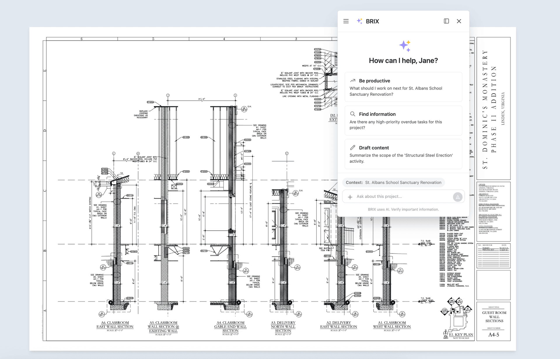 AI analyzing construction blueprints and documents within the Biltix.ai platform to find risks.